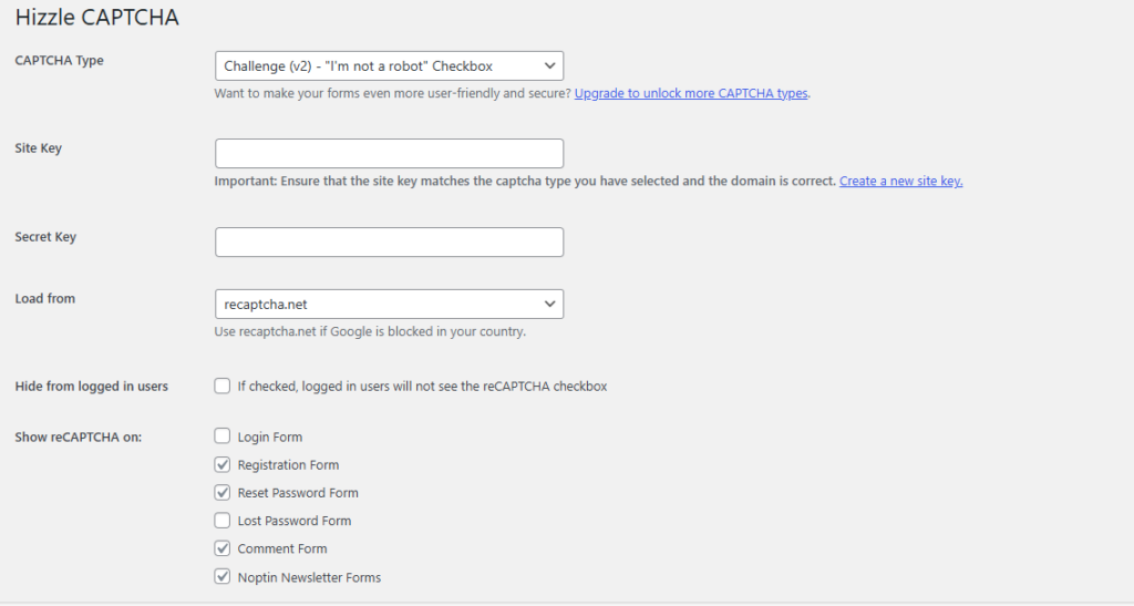 Paste keys and Enable form